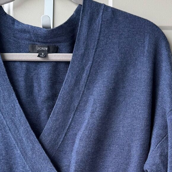 J.Crew Women’s Merino Wool V-Neck Sweater Jumpsuit Blue Sz Small Preppy Casual - Picture 7 of 11